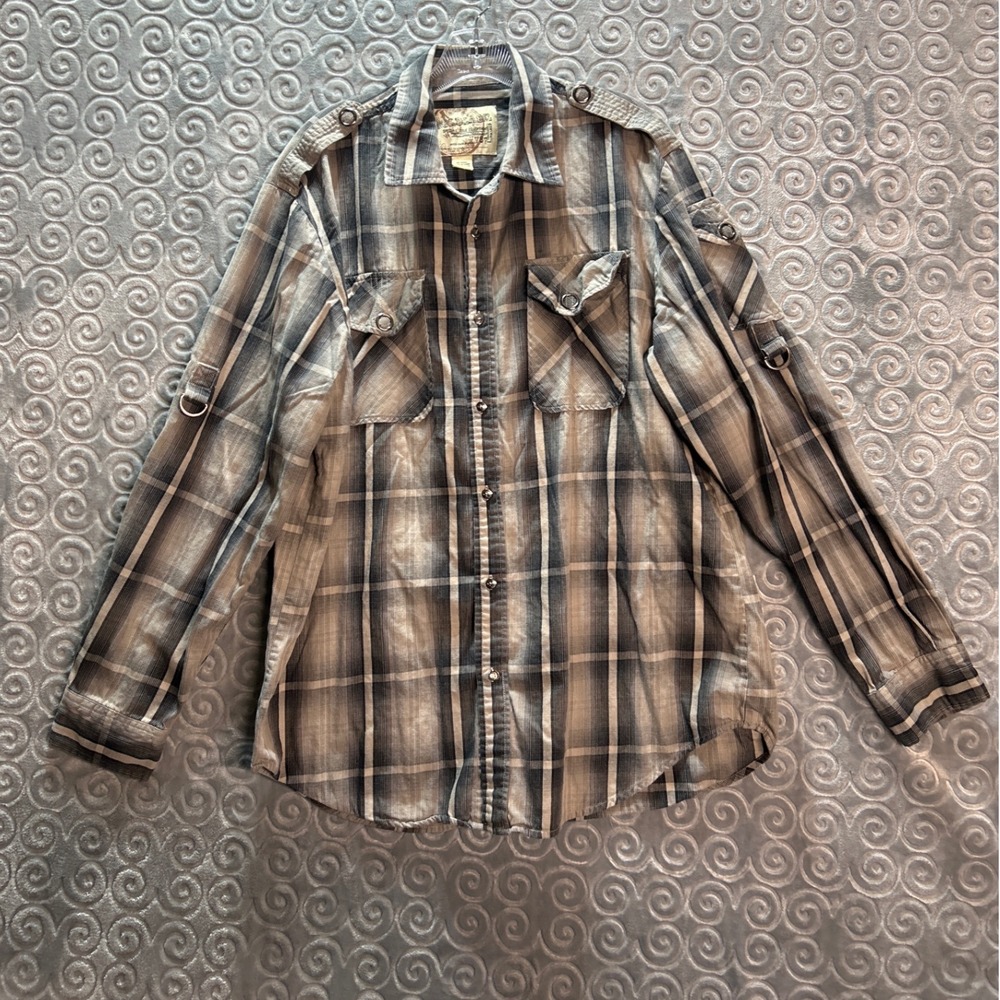GOLD LABEL SPECIAL ISSUE‎ EQUIPMENT Mens Plaid Long Sleeve Button Up Shirt XL